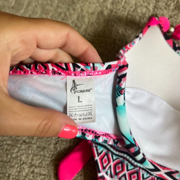 EONAR Womens Removable Padded Push Up Bikini Set Tie Side Swimsuit, Large - Picture 11 of 11